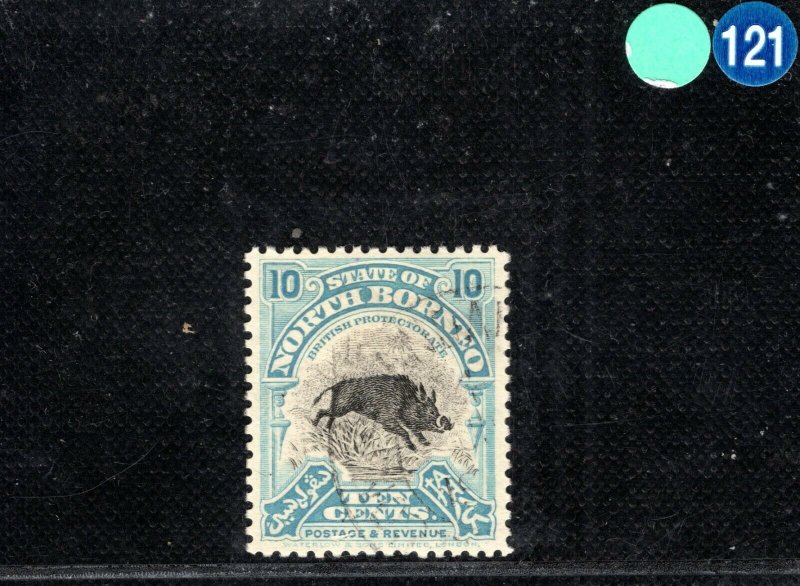NORTH BORNEO Stamp 10c Used {samwells-covers} LBLUE121