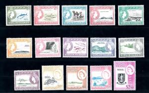 [48568] Virgin Islands 1964 Definitives Fish Birds Boat Plane MLH