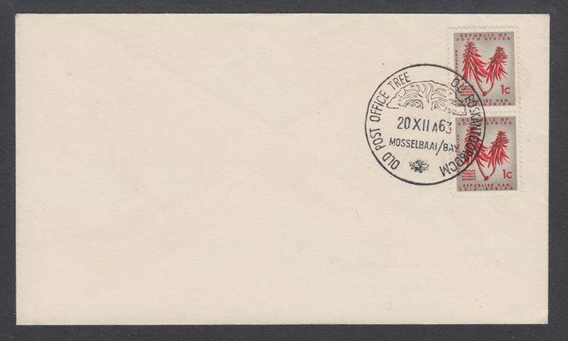 South Africa Sc 255, 1c Flower on 1963 cover with OLD POST OFFICE TREE cancel