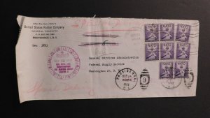 1952 Airmail Cover From Providence RI to Washington DC US Rubber Co