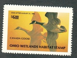 OH8 Ohio #8 MNH State Waterfowl Duck Stamp - 1989 Canada Goose