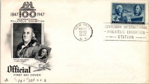 FDC 1947 SC #947 Artcraft Cachet - New York, Ny - Single - J1614