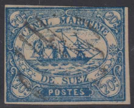 EGYPT 1868 LOCAL POST SUEZ CANAL Sc L3 KEY VALUE MUTE CANCEL FORGERY (CV$575)