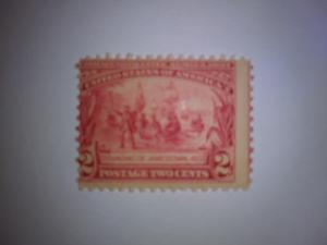 SCOTT # 329 EFO MIS-PERF JAMESTOWN FOUNDING ISSUE MINT NEVER HINGED GEM