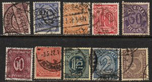 Germany Sc #O4-O13 Used
