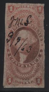 US Scott #R66a Imperf Revenue Stamp