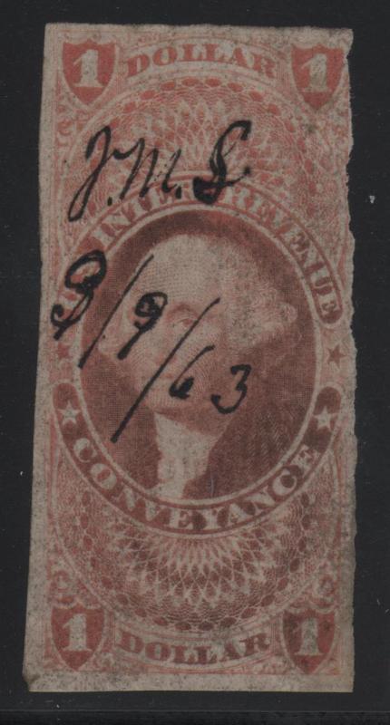 US Scott #R66a Imperf Revenue Stamp