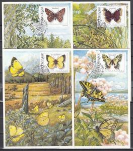 Sweden, Scott cat. 2020-2023. Butterflies issue on Maximum Cards.