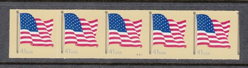 USA PNC SC# 4187 FLAG $0.41c PL# S1111 MOTTLED TAG SELF ADHESIVE PNC5 MNH