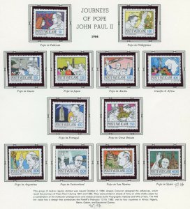 VATICAN CITY 1984 COMPLETE YEAR SET STAMPS MINT NH & BOOKLET ON WHITE ACE  PAGES