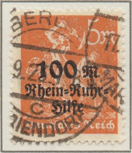 Germany Deutsches Reich Miners overprinted Rhein and Ruhr Hilfe 5Mk Mi258 1923