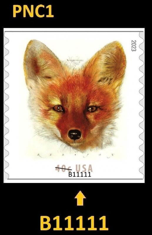 US 5742 Red Fox 40c PNC1 B11111 MNH 2023 after Jan 15 