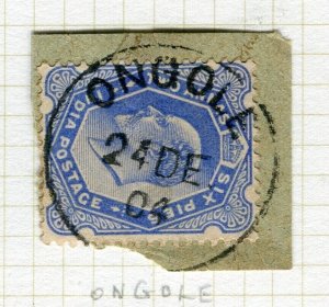 INDIA; Early Ed VII issue with fine POSTMARK, Ongole