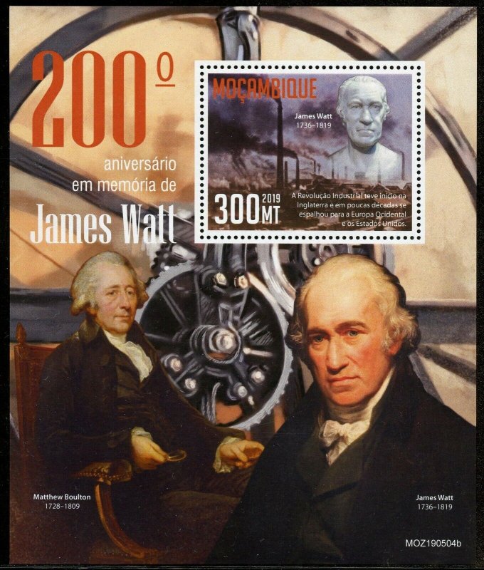 MOZAMBIQUE  2019 200th MEMORIAL OF JAMES WATT  SOUVENIR SHEET MINT NEVER HINGED