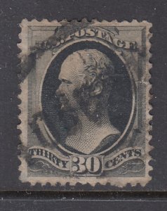 US #190 30c Bank Note (USED) has faults - perfs and creases - cv$90.00