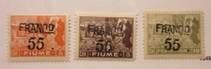 FIUME Scott: 68, 69, 70, MINT HINGED, Lot22, Cat $34