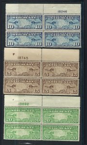 *C7-9 (3) BLOCKS, FINE-VERY FINE, NEVER HINGED, SCOTT $85