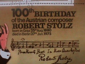 ​KOREA-1980- CENTENARY BIRTH OF ROBERT STOLZ-CTO-MINI SHEET- VF LAST ONE