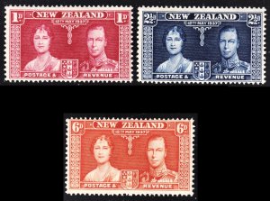 New Zealand Scott 223-25 complete set F to VF mint OG H. FREE...