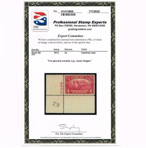 EXCEPTIONAL GENUINE SCOTT #Q4 VF-XF MINT PRISTINE OG NH PARCEL POST PSE CERT