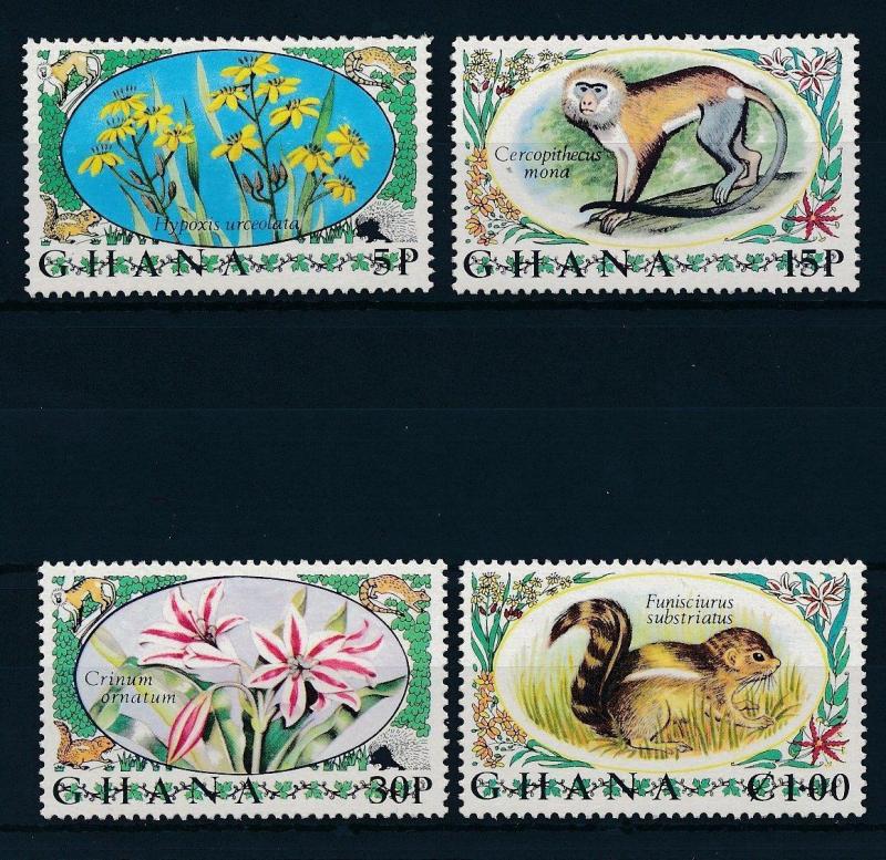 [30179] Ghana 1972 Wild Animals Mammals Flora Fauna Monkey MLH