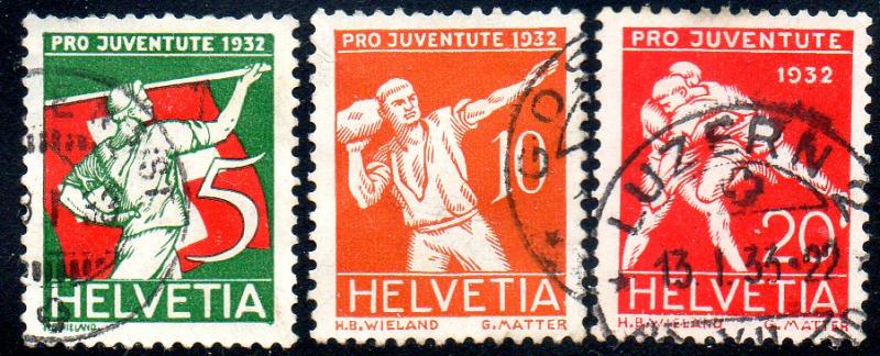 Switzerland Scott  B61-B63  Used  Short set 