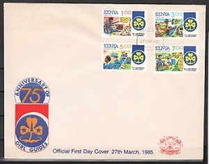 Kenya, Scott cat. 329-332. Girl Guides issue. Large First day cover. ^