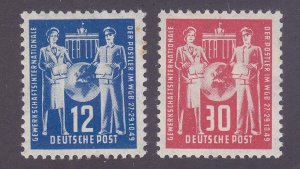 Germany DDR 49-50 MNH 1949 Letter Carriers Set (Slight Stain on 12pf)
