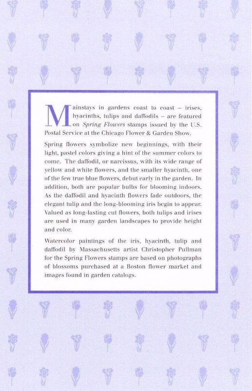 USPS FDC Ceremony Program #3900-03 Spring Flowers Garden Show Blk/4 2005