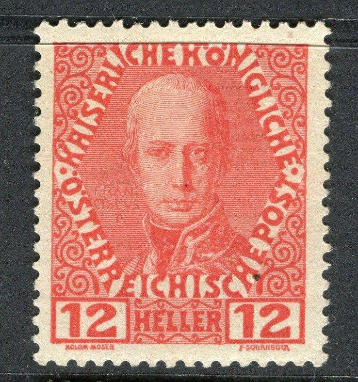 AUSTRIA;    1908 F. Joseph Accession issue fine Mint hinged 12h. value