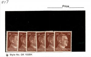 Germany, Postage Stamp, #517 Lot Mint, 1941 World War 2, Hitler (AC)