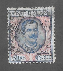 Italy Scott 91 Used 5l King Victor Emmanuel III 2018 CV $5.75