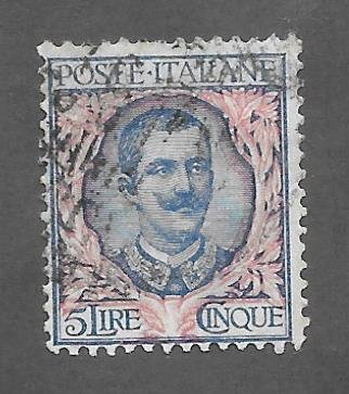 Italy Scott 91 Used 5l King Victor Emmanuel III 2018 CV $5.75