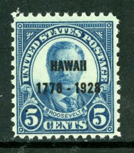 USA 1928 Hawaii 5¢ Overprint Scott 648 Mint Non Hinged F912