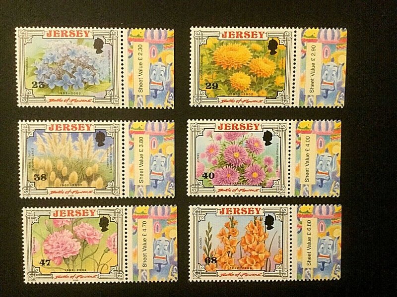 Jersey: 2002 Centenary of the Battle of the Flowers Parade, MNH set + M/S