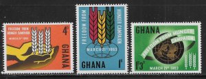 Ghana 132-4 1963 Hunger set MNH