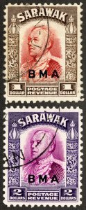 Sarawak Stamps # 149-50 Used VF Scott Value $41.00