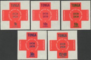 Tonga 1970 SG340-344 Airmail British Red Cross set MNH