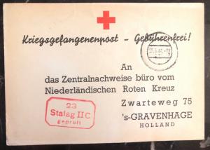 1941 Stalag 2C Germany Prisoner War POW Camp Postcard Cover to The Hage Holland