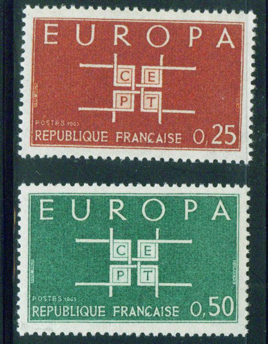 France Scott 1074-5 MNH** Europa 1963 set