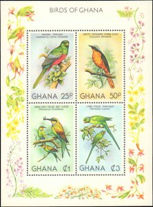 Ghana #750, Complete Set, Souvenir Sheet Only, 1981, Birds, Never Hinged