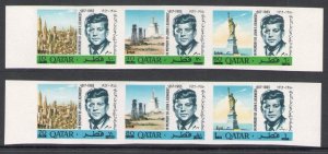 1966 Qatar, SG no. 118/23 - Kennedy - Untoothed - MNH**