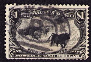 Scott 292   $1.00 Cattle In Storm  Trans Mississippi 1898