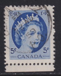 Canada 341 Queen Elizabeth II, Wilding Portrait 5¢ 1954