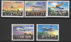 SINGAPORE SG1980/4 2011 AVIATION IN SINGAPORE MNH