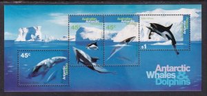 Australian Antarctic Territory L97a Whales Souvenir Sheet MNH VF