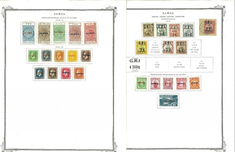 Samoa 1877-1977 Mint (97%) & Used (3%) hinged on Scott Specialy Pages