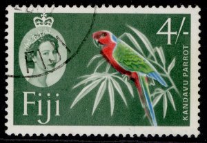 FIJI QEII SG321, 4s red, yellow-green, blue & green, FINE USED.