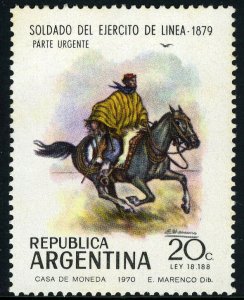 Argentina 944, MNH. Army Day. Galloping messenger of Field Army, 1970