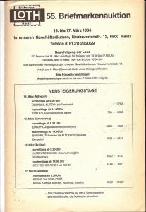 55. Loth-Briefmarken-Auktion: Internationale Briefmarkena...